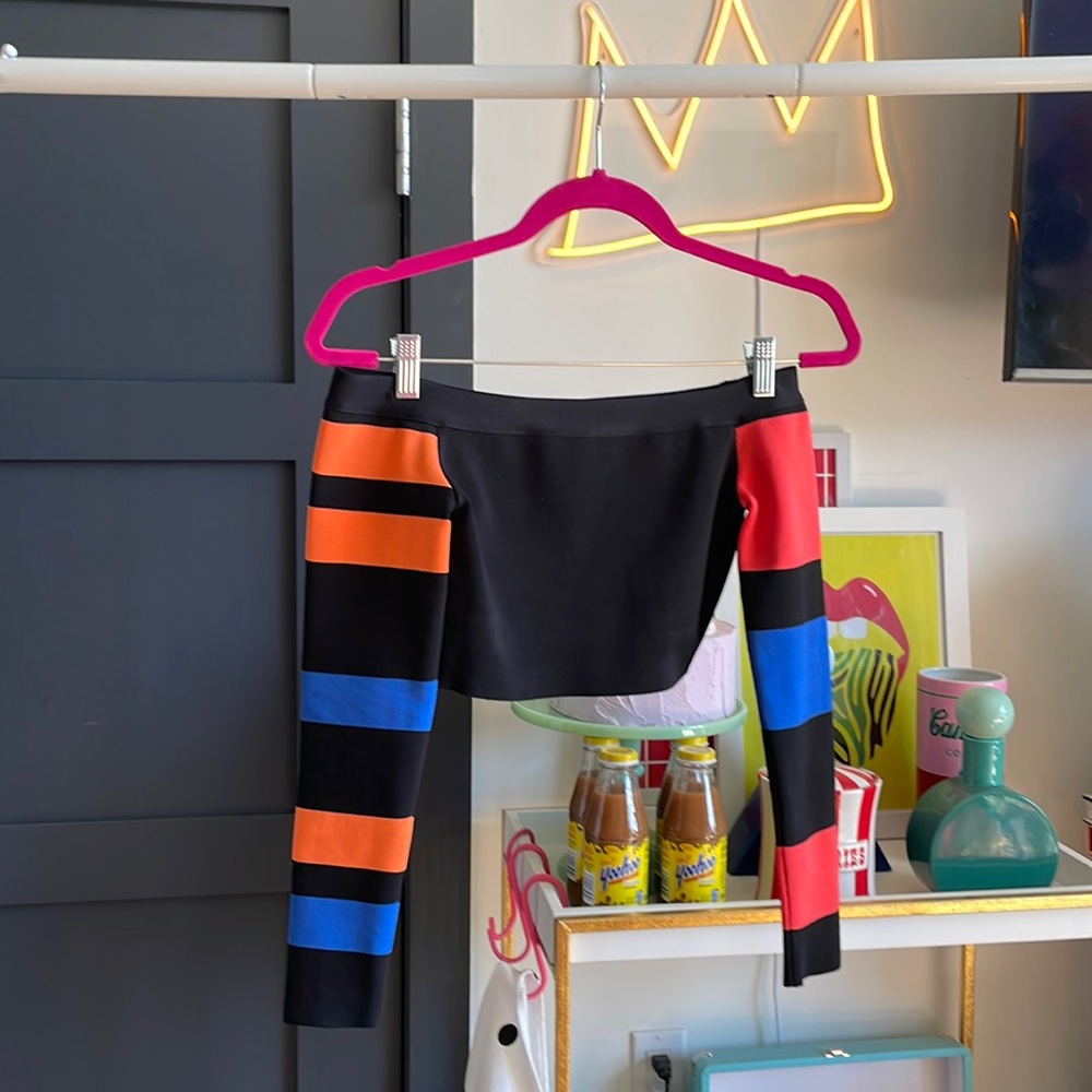 NBD x naven off the shoulder stretchy crop top